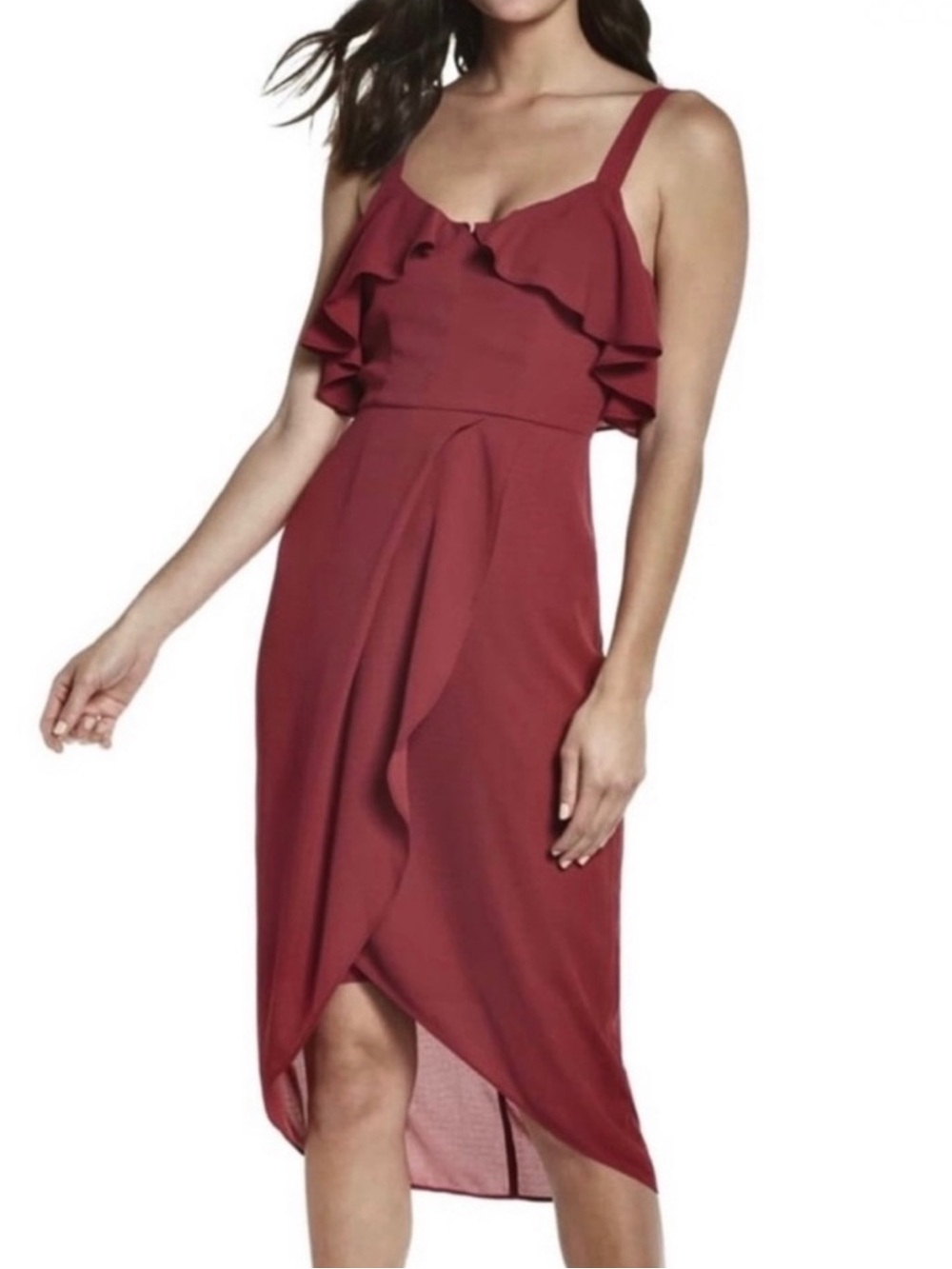 COOPER ST. RUFFLE MIDI DRESS